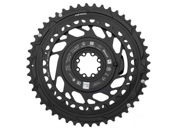 Plato SRAM X-RANGE Ruta DM 12v CNC Kit Power Meter 52-39T GREY Con Descarrilador