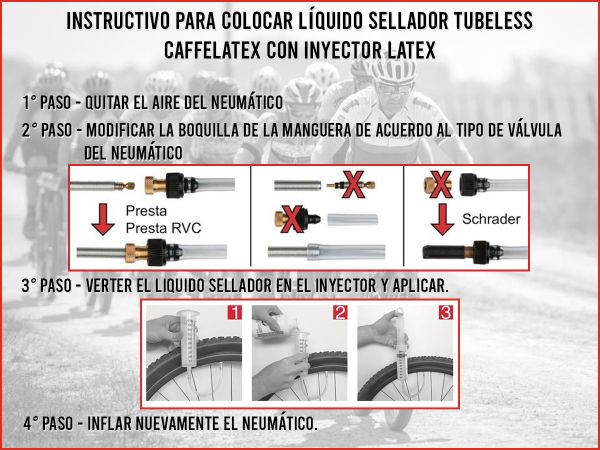 Líquido Sellador Tubeless Effetto Mariposa Caffelatex Injector Latex