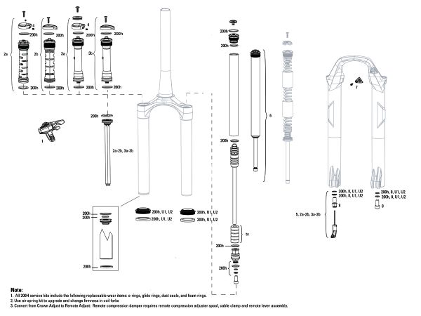 Horquilla Rockshox Recon Silver RL D1/TK D1 (2021) - - Fitnet