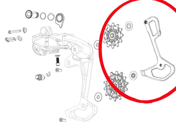 Cambio Trasero SRAM Jaula de Cambio GX AXS/SX/NX Eagle