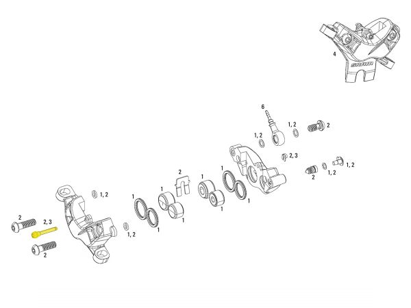 Tornillos Fijador Caliper Freno SRAM Code/Guide y G2 ULT/RSC/RS/R/Level 4 Piston