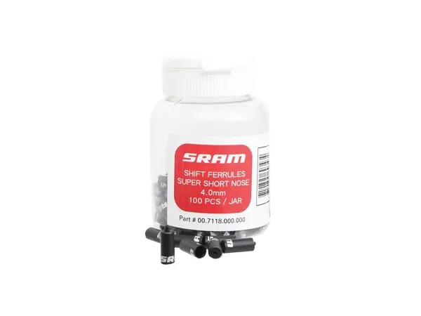 Terminal de Cable de Cambio SRAM 4mm Super-Short Nose x100u Black