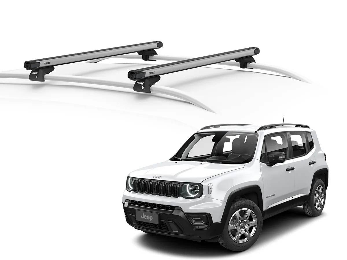 Juego Barras Thule SlideBar Evo JEEP Renegade 5p SUV 2015-AD p/ TECHO c/ Rieles Elevados