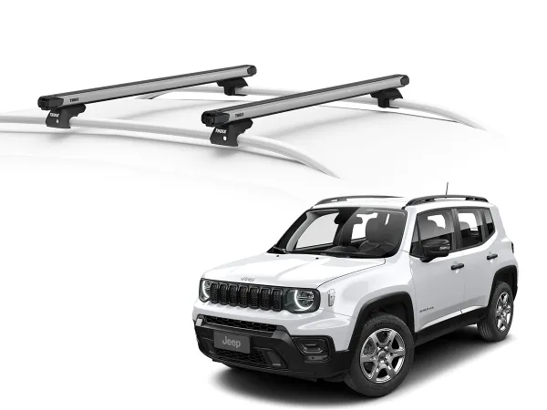 Juego Barras Thule SlideBar Evo JEEP Renegade 5p SUV 2015-AD p/ TECHO c/ Rieles Elevados