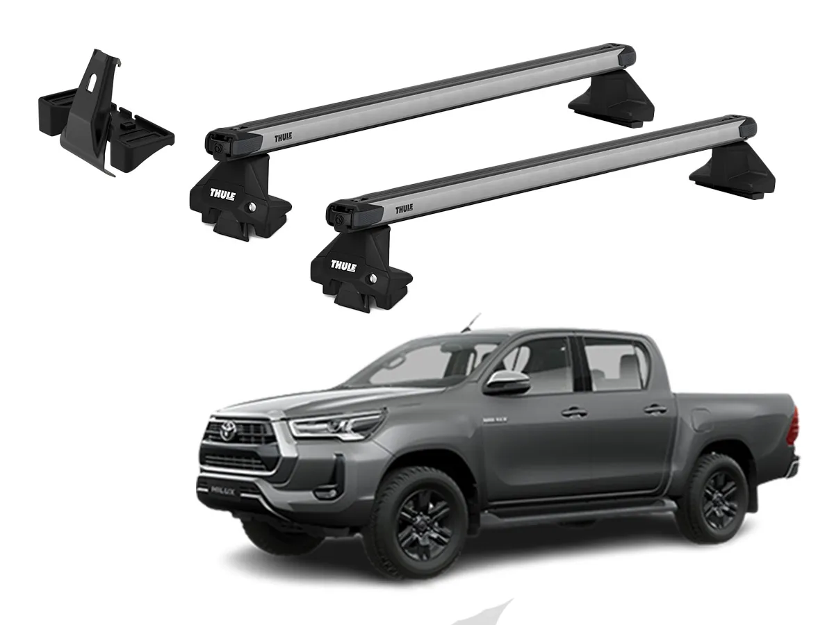 Juego Barras Thule SlideBar Evo TOYOTA Hilux 4p Extra Cab 2016-AD p/ TECHO