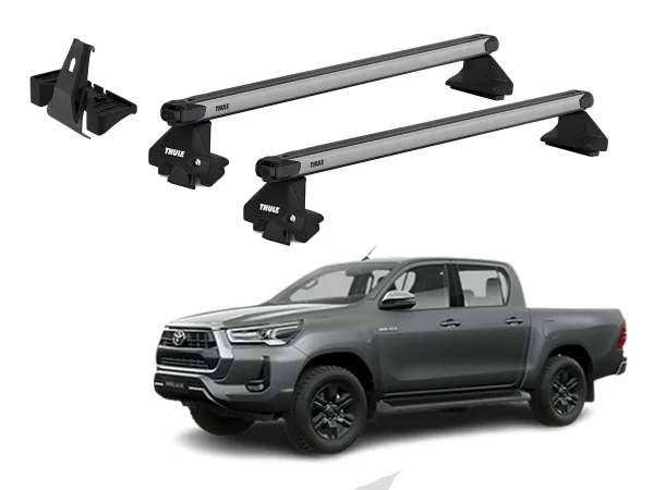 Juego Barras Thule SlideBar Evo TOYOTA Hilux 4p Extra Cab 2016-AD p/ TECHO