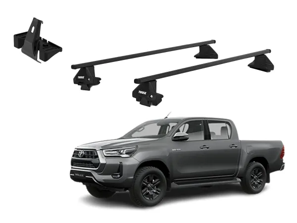 Juego Barras Thule SquareBar Evo TOYOTA Hilux 4p Extra Cab 2016-AD p/ TECHO