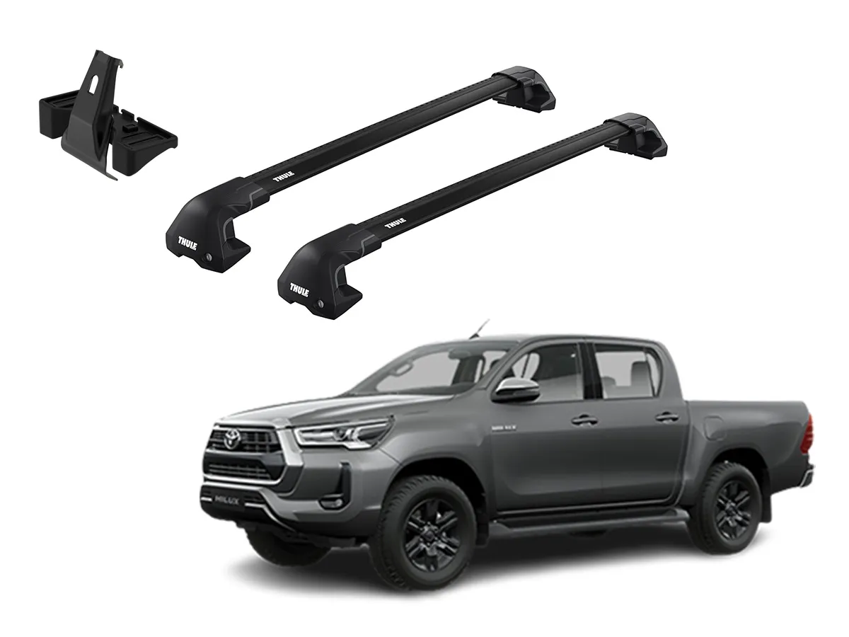 Juego Barras Thule WingBar Edge Black TOYOTA Hilux 4p Extra Cab 2016-AD p/ TECHO