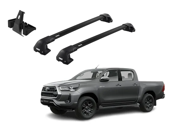 Juego Barras Thule WingBar Edge Black TOYOTA Hilux 4p Extra Cab 2016-AD p/ TECHO