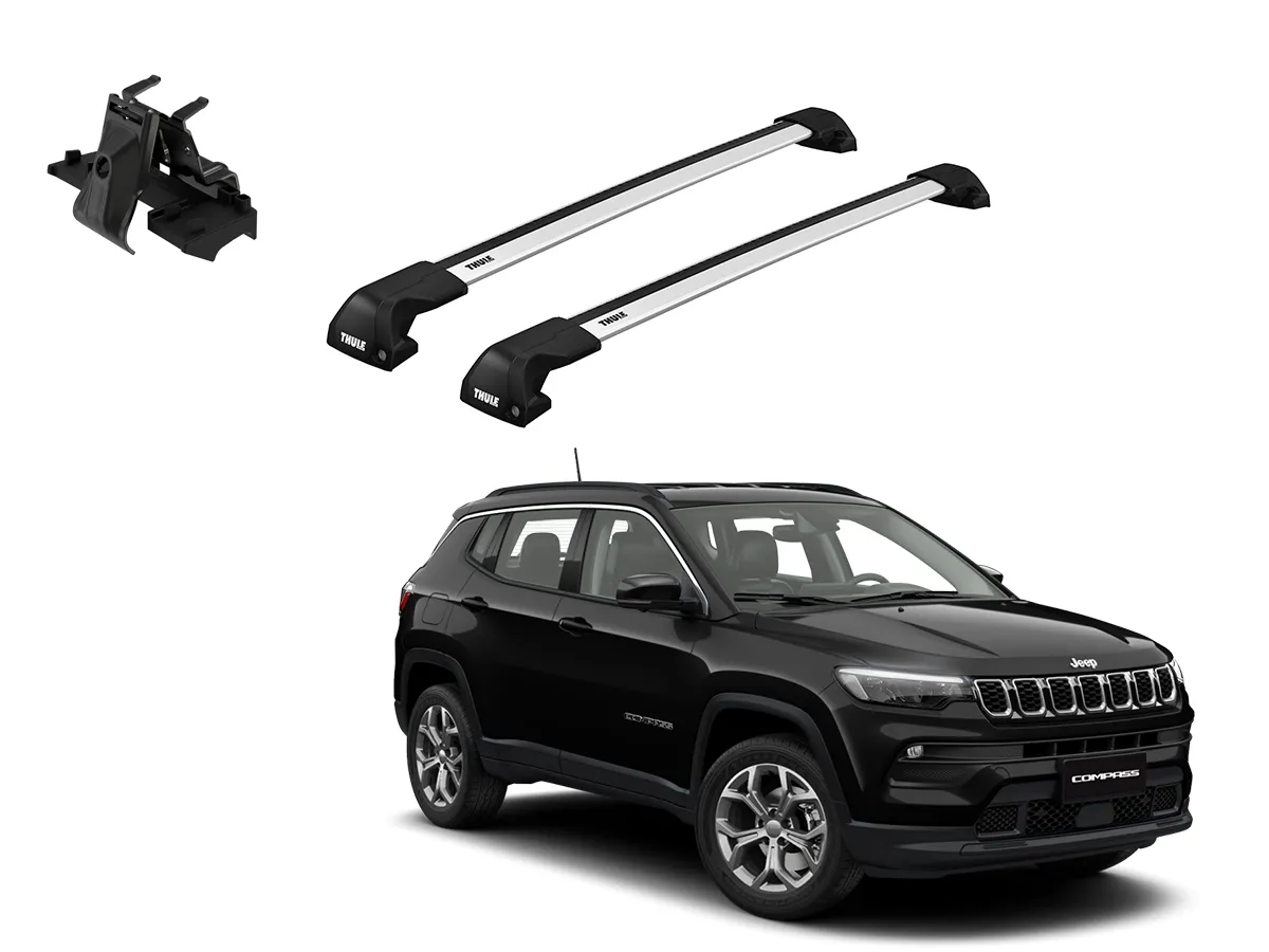 Juego Barras Thule WingBar Edge Grey JEEP Compass 5p SUV 2017-AD p/ TECHO c/ Rieles Alineados