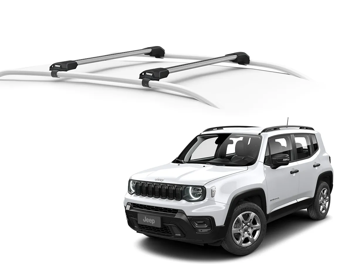 Juego Barras Thule WingBar Edge Grey JEEP Renegade 5p SUV 2015-AD p/ TECHO c/ Rieles Elevados