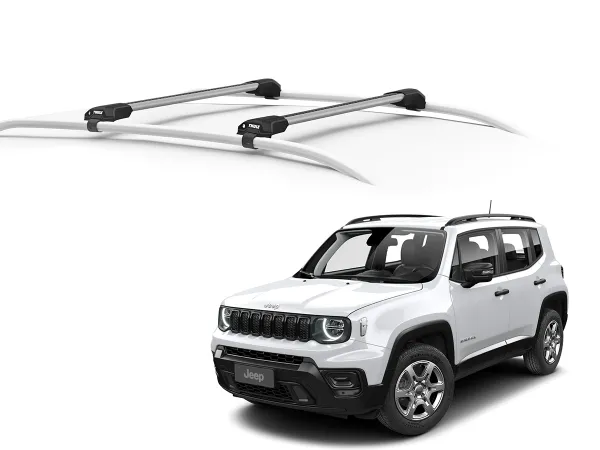 Juego Barras Thule WingBar Edge Grey JEEP Renegade 5p SUV 2015-AD p/ TECHO c/ Rieles Elevados