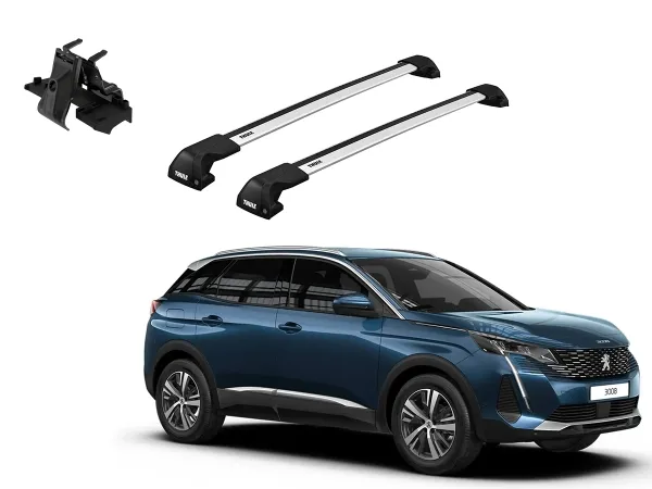 Juego Barras Thule WingBar Edge Grey PEUGEOT 3008 5p SUV 2017-2024 p/ TECHO c/ Rieles Alineados