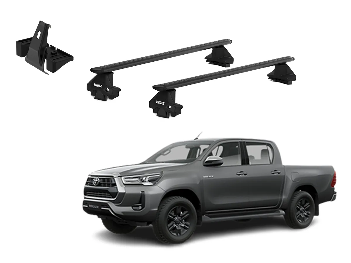 Juego Barras Thule WingBar Evo Black TOYOTA Hilux 4p Extra Cab 2016-AD p/ TECHO