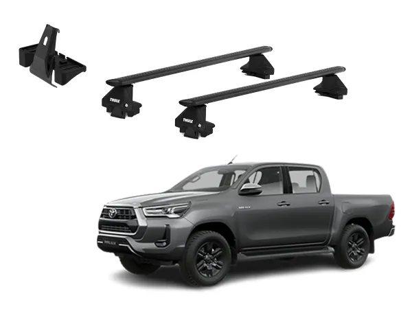 Juego Barras Thule WingBar Evo Black TOYOTA Hilux 4p Extra Cab 2016-AD p/ TECHO