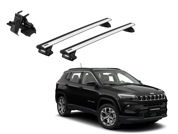 Juego Barras Thule WingBar Evo Grey JEEP Compass 5p SUV 2017-AD p/ TECHO c/ Rieles Alineados