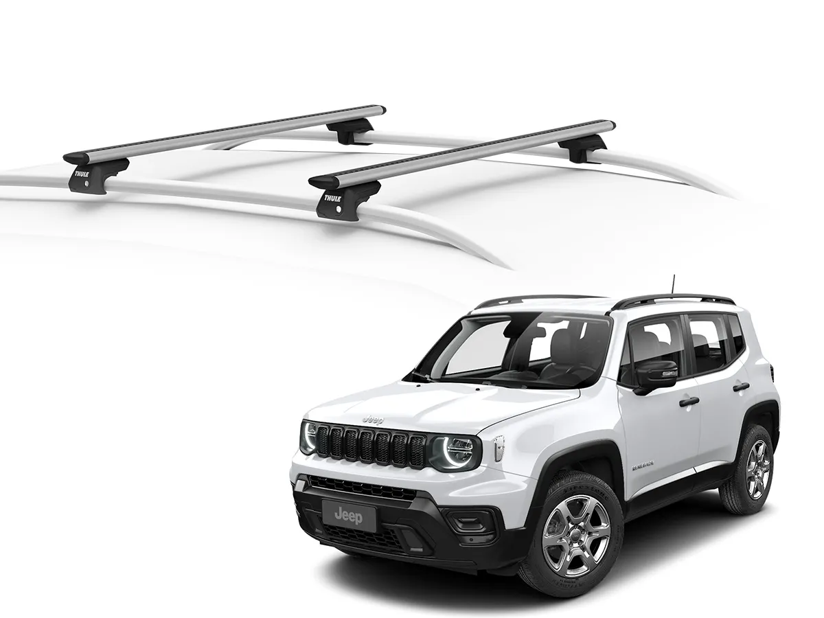 Juego Barras Thule WingBar Evo Grey JEEP Renegade 5p SUV 2015-AD p/ TECHO c/ Rieles Elevados
