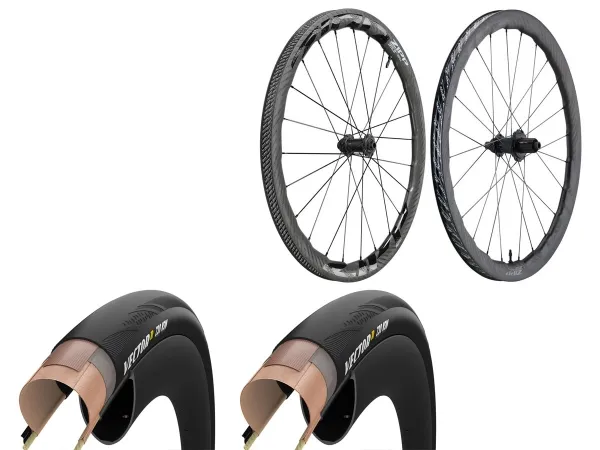 Rueda Zipp Ruta 353 NSW Carb Tubeles PAR 10/11V SH/SR 700c 12x100/12x142 + 2u Cubiertas Zipp Goodyear VectorR Z30 NSW