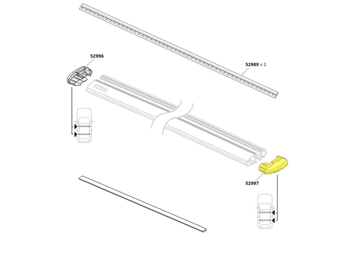 Barra de Techo THULE WingBar Evo - Repuesto Puntera Derecha 52997