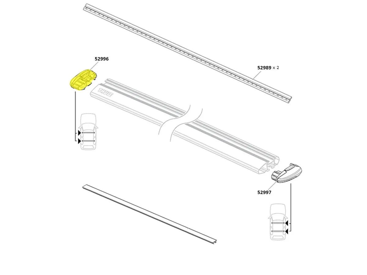 Barra de Techo THULE WingBar Evo - Repuesto Puntera Izquierda 52996