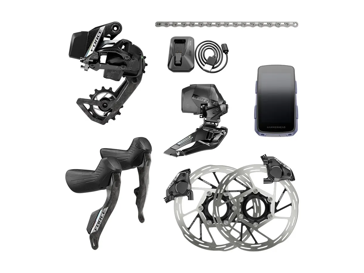 Kit Electrónico Ruta SRAM Force AXS E1 2x12v HRD CL FM + Hammerhead Karoo