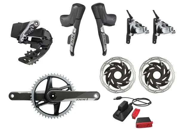 Kit Electrónico Ruta SRAM Red eTap AXS 1x12v Disco Hidráulico HDR CL FM + Palancas Red 1 D1 170mm DUB 46T DM