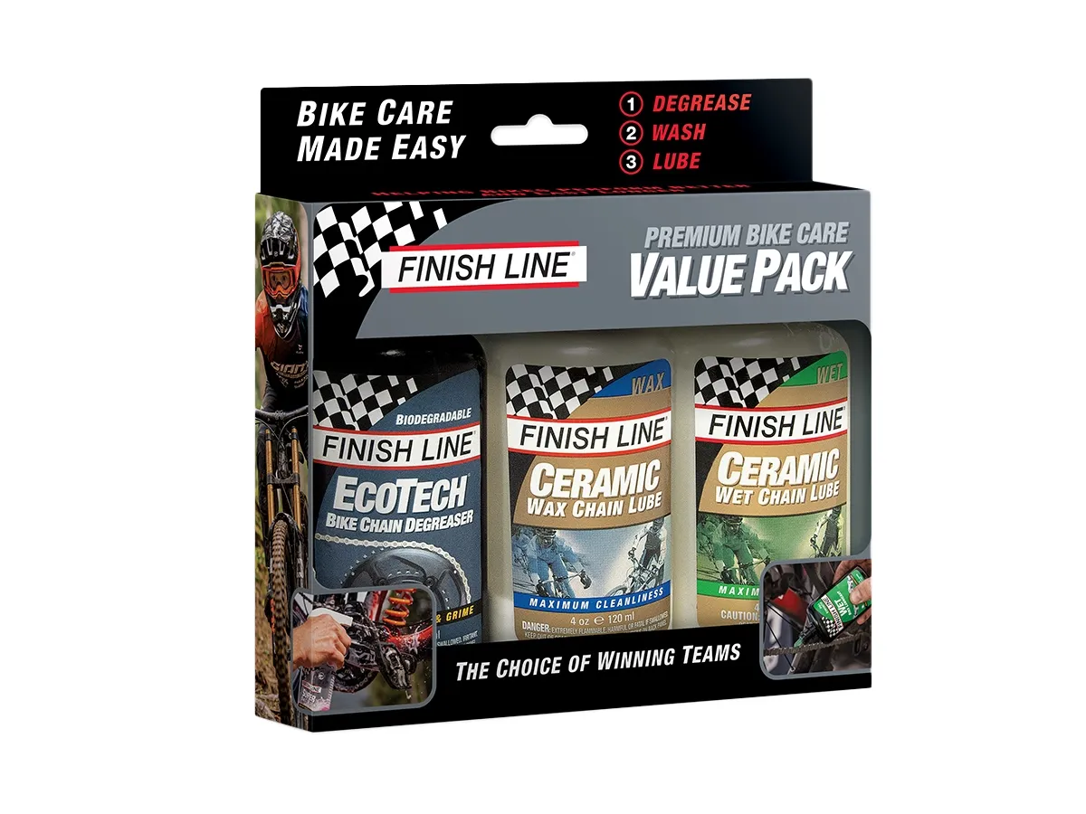 Lubricante Seco y Húmedo Desengrasante y Limpiador Finish Line Kit Premium 4oz-120ml