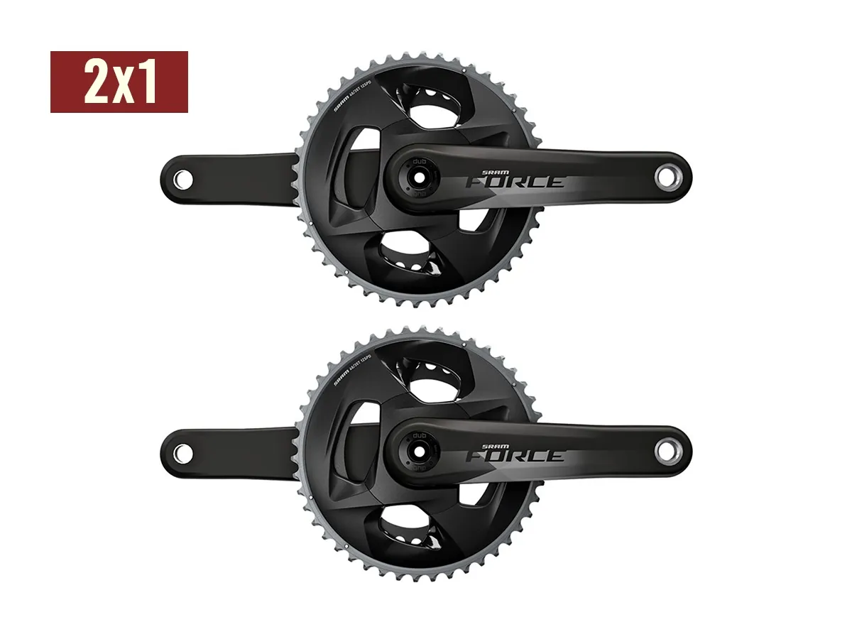 Palancas Ruta SRAM 12v Force D1 Carbon DUB Gloss 172.5mm 48/35T 107 BCD Black x2u
