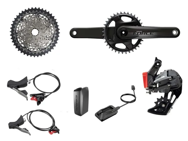 Grupo RUTA SRAM Force XPLR eTap AXS D1 12v 10-44d 172.5mm DUB 46d DM+ PAR Freno/Shifter Force eTap AXS (S/Cadena y Disc)