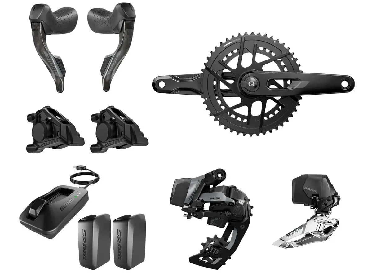 Grupo RUTA SRAM Rival AXS E1 12v 170mm DUB 35-48d PM DM + PAR Freno/Shifter Rival AXS (S/Cadena Piñon Disc)