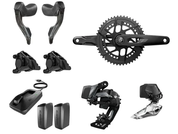 Grupo RUTA SRAM Rival AXS E1 12v 170mm DUB 35-48d PM DM + PAR Freno/Shifter Rival AXS (S/Cadena Piñon Disc)