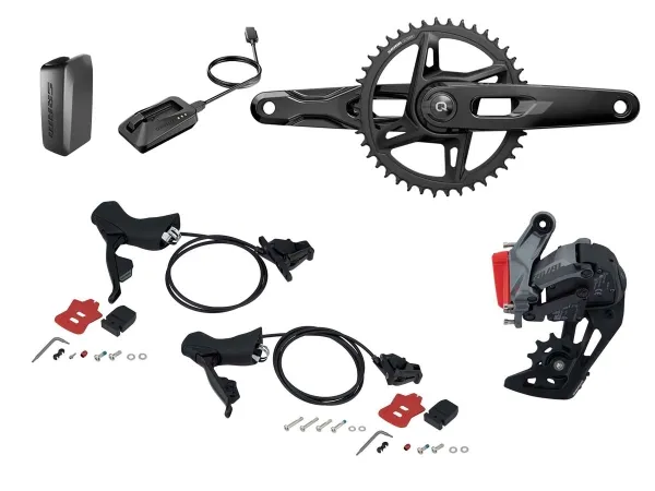 Grupo RUTA SRAM Rival XPLR AXS E1 12v 165mm Wide DUB 42d PM DM + PAR Freno/Shifter Rival eTap AXS (S/Cadena Piñon Disc)