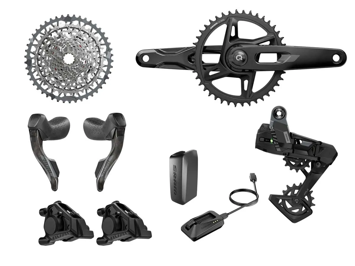 Grupo GRAVEL SRAM Rival XPLR AXS E1 13v 170mm Wide DUB 42d PM DM + PAR Freno/Shifter Rival AXS (S/Cadena Disc)