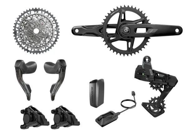 Grupo GRAVEL SRAM Rival XPLR AXS E1 13v 170mm Wide DUB 42d PM DM + PAR Freno/Shifter Rival AXS (S/Cadena Disc)