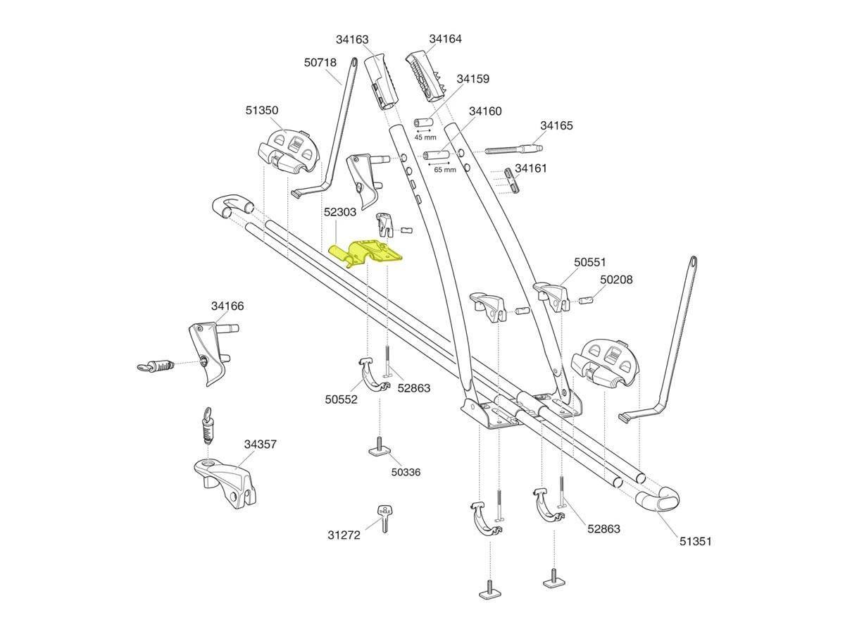 Portabicicletas THULE FreeRide 532 - Repuesto Placa de Ajuste Trasera 52303