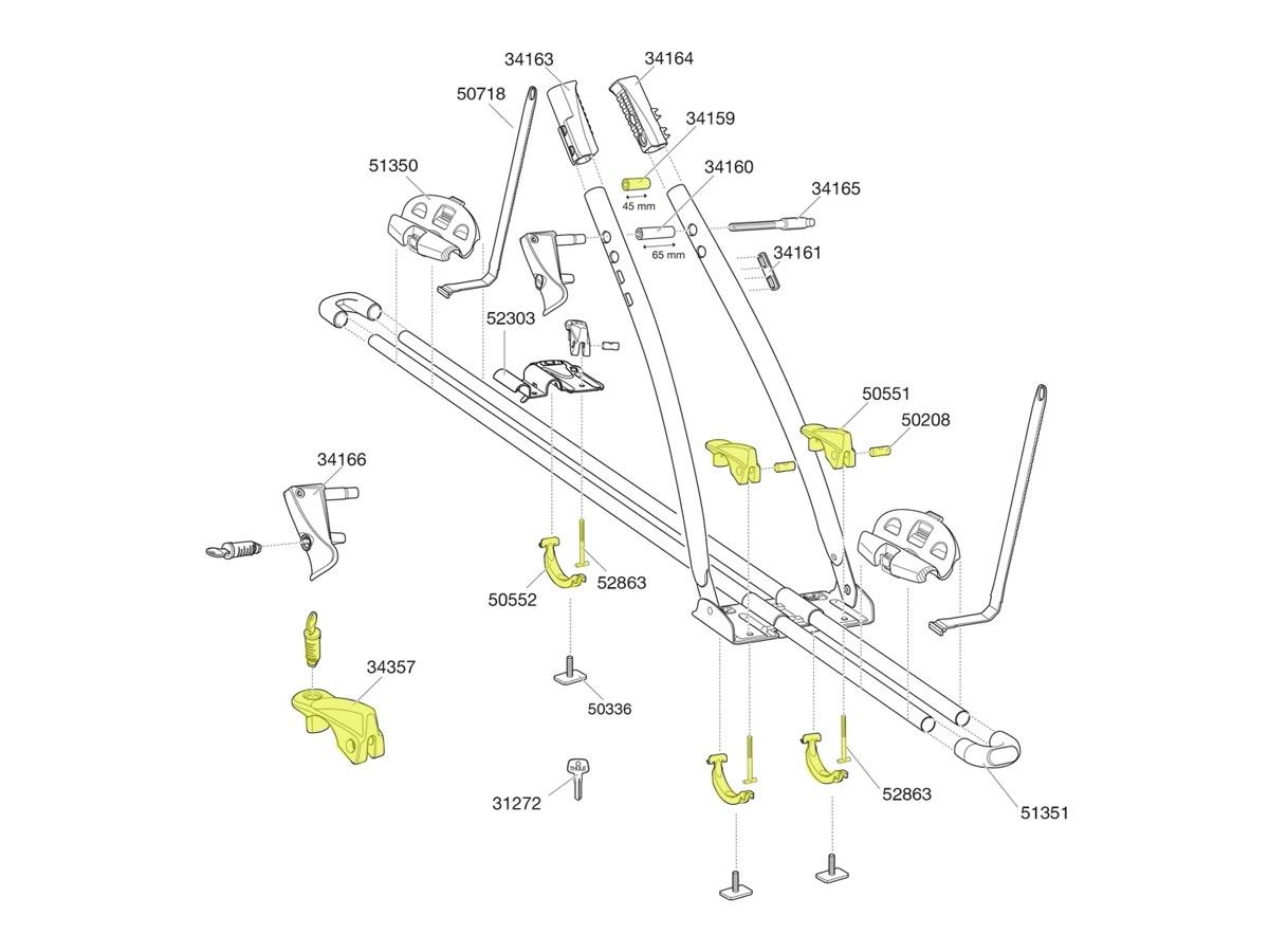 Portabicicletas THULE FreeRide 532 - Kit  Adaptador SquareBar 52862