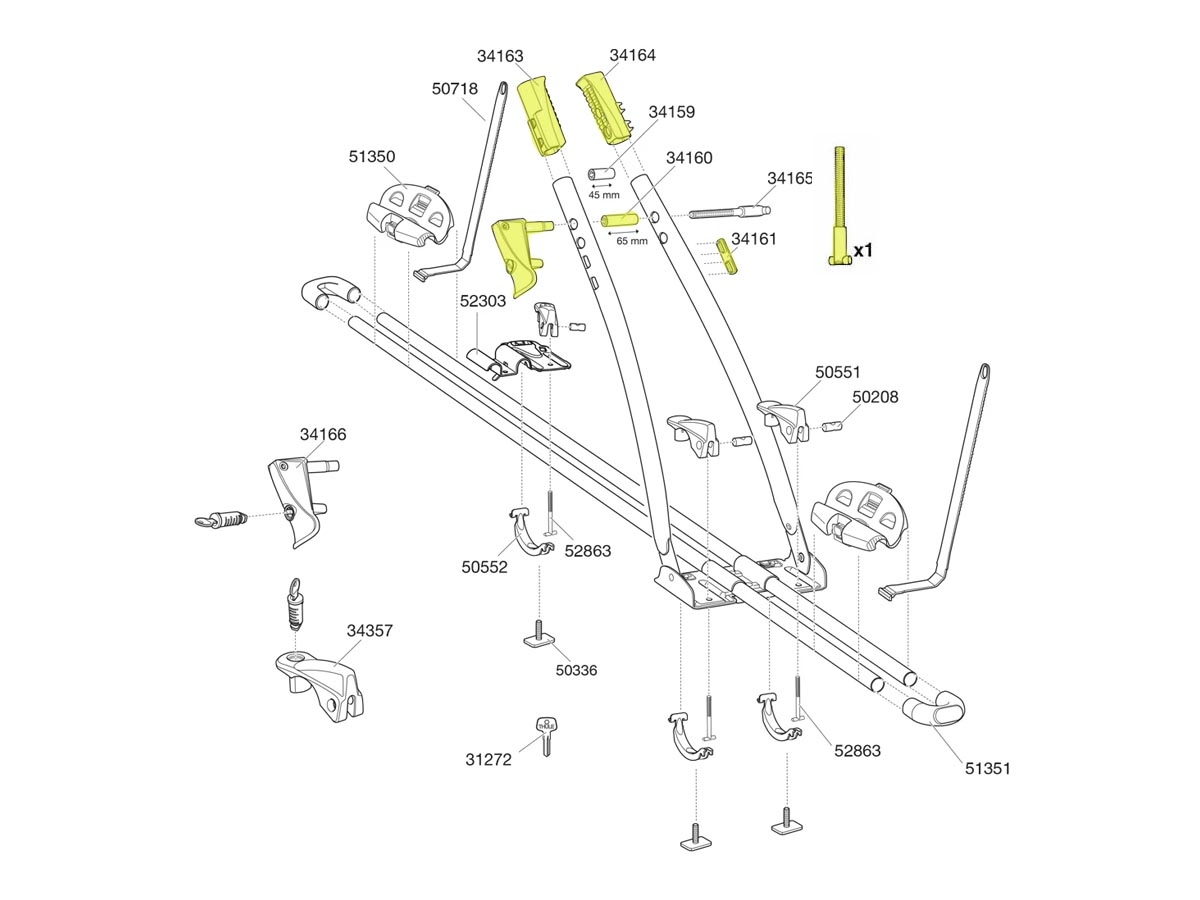 Portabicicletas THULE FreeRide 532 - Kit Reparacion de Abrazadera 52861