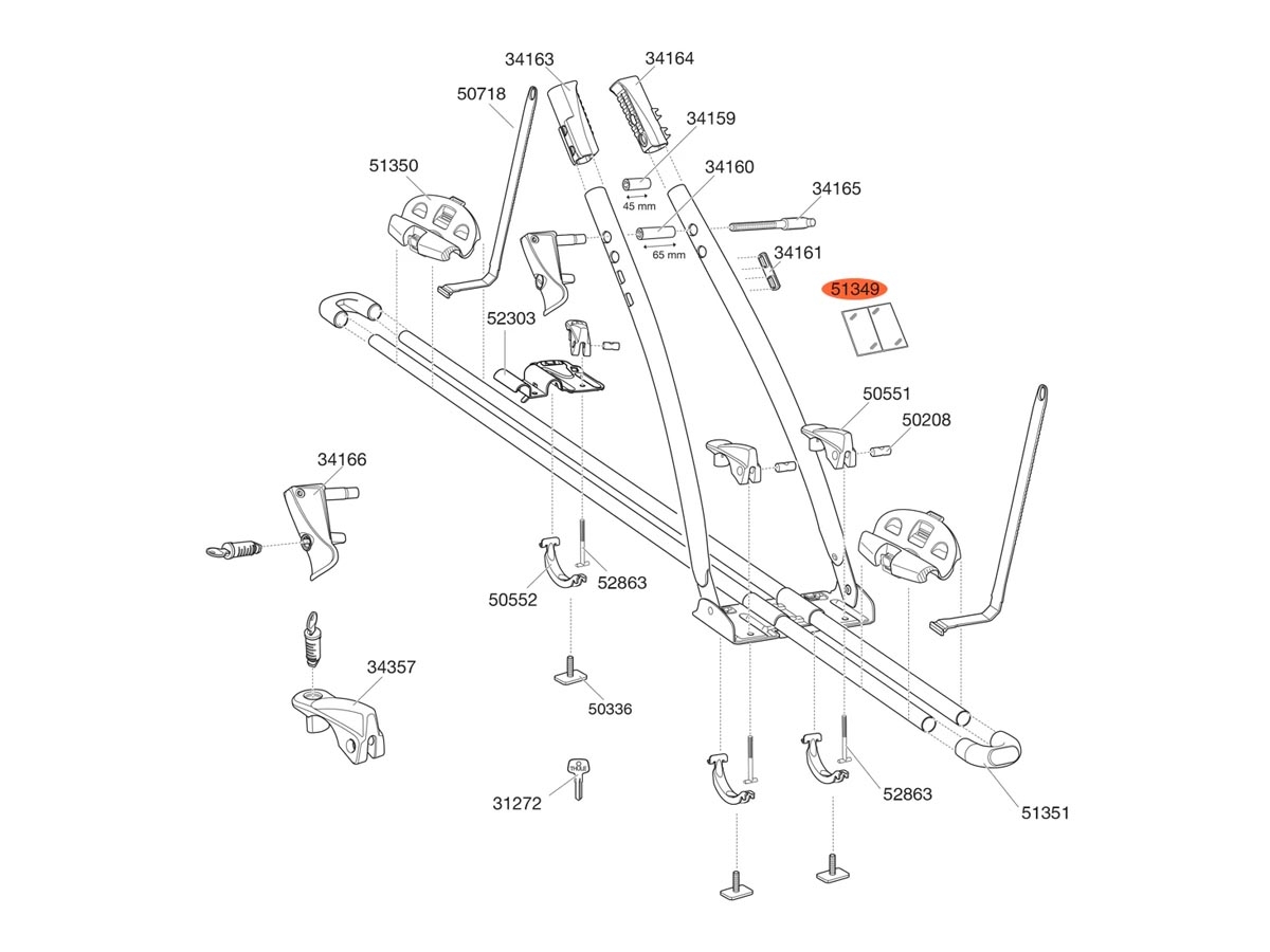 Portabicicletas THULE FreeRide 532 - Repuesto Protector Sticker 51349