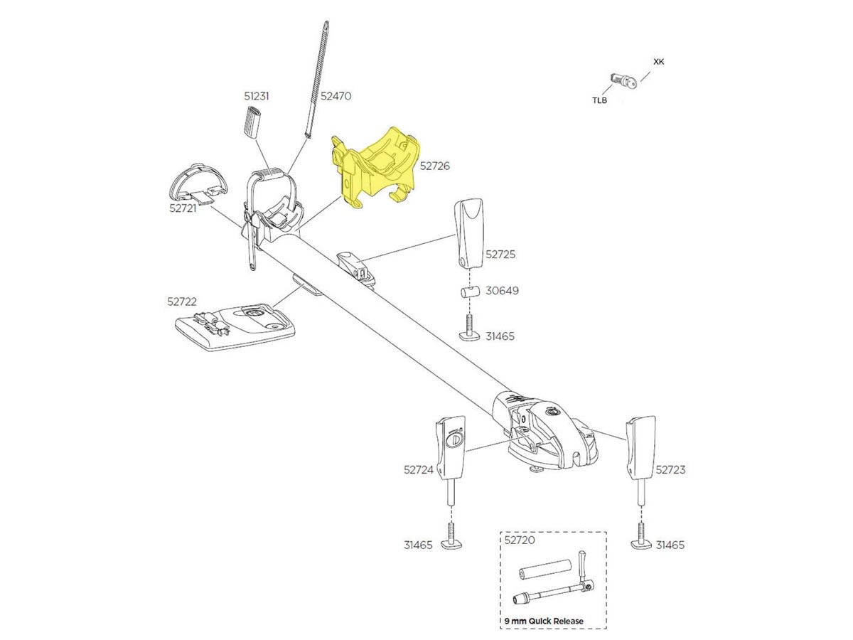 Portabicicletas THULE ThruRide - Repuesto Base Portaruedas 52726