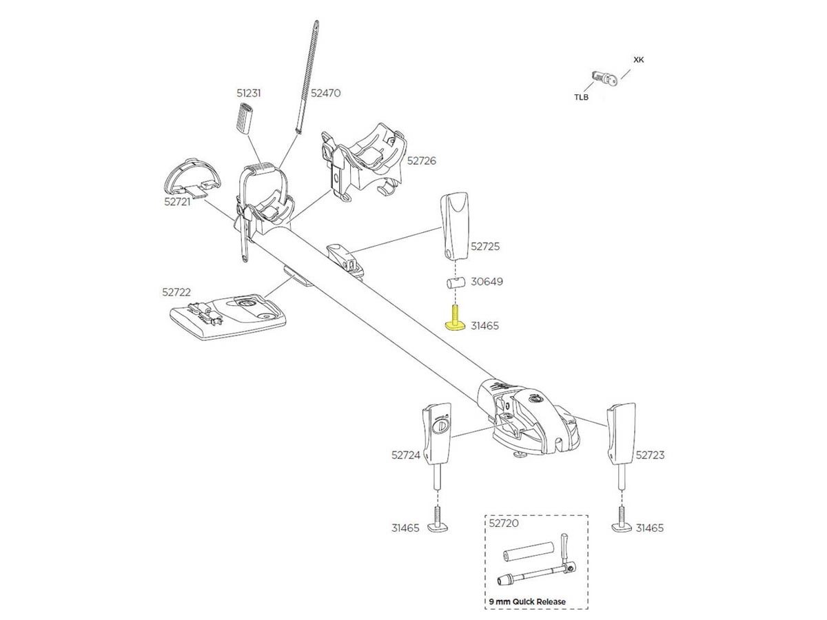 Portabicicletas THULE ThruRide - Repuesto Tornillo T M6x26mm 31465