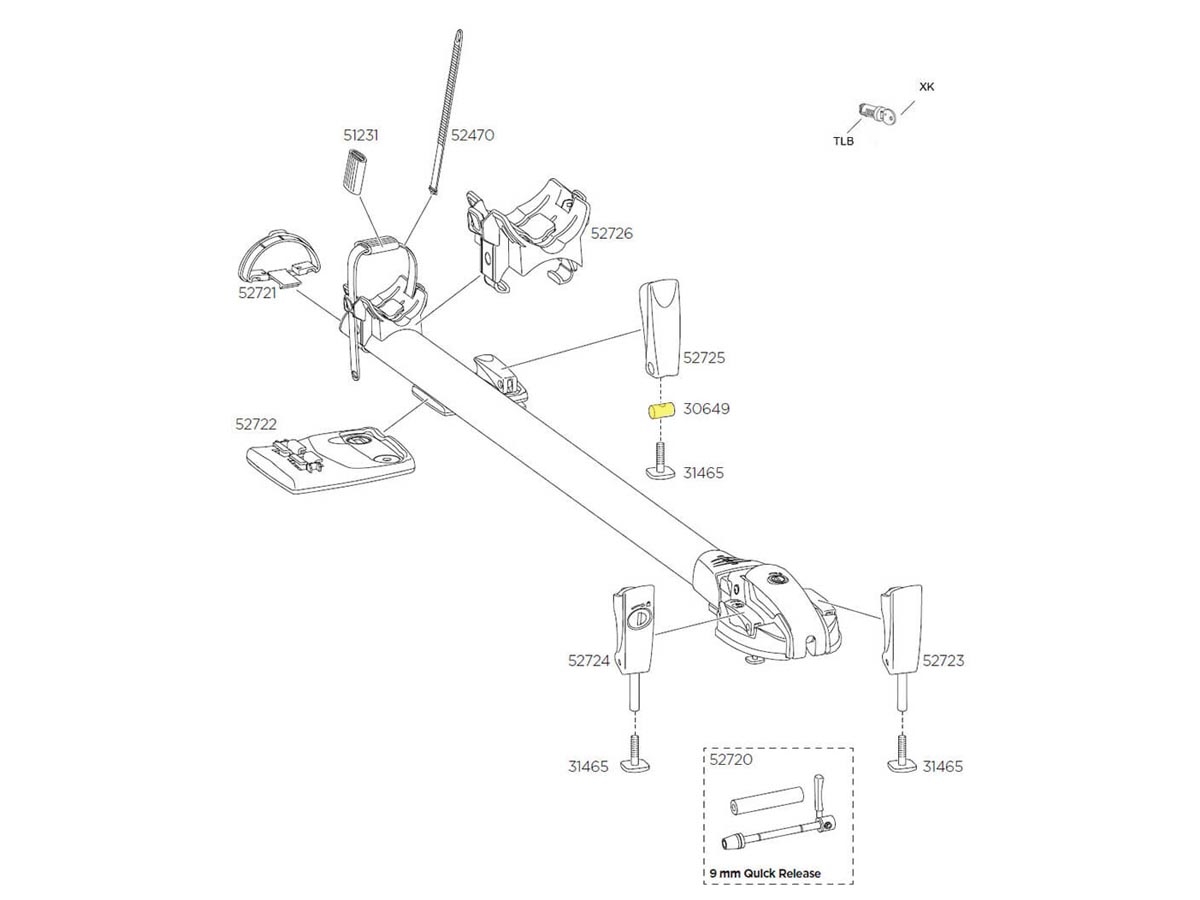 Portabicicletas THULE ThruRide - Repuesto Tuerca de Cilindro 18mm 30649