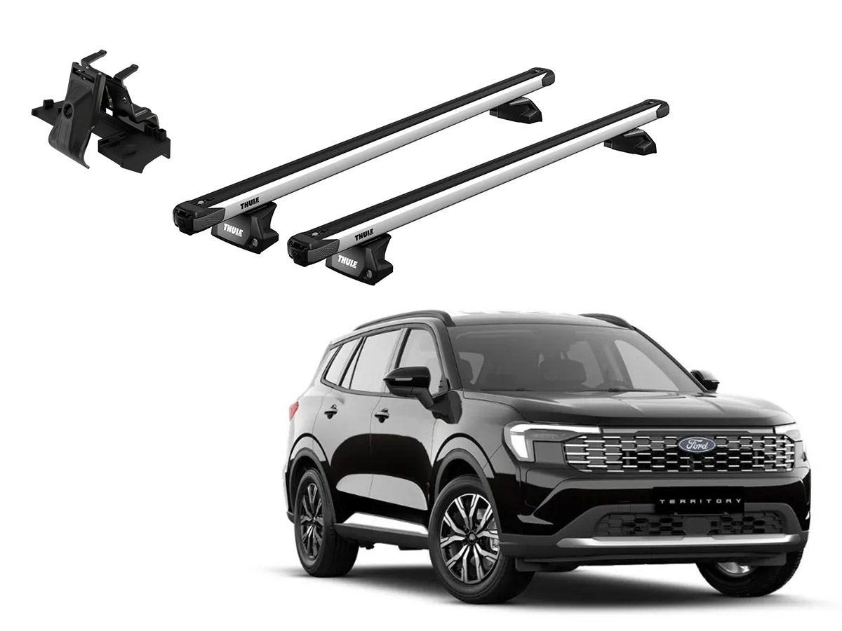 Juego Barras Thule SlideBar Evo FORD Territory 5p SUV 2024-AD p/ TECHO c/ Rieles Alineados Sin Espacio
