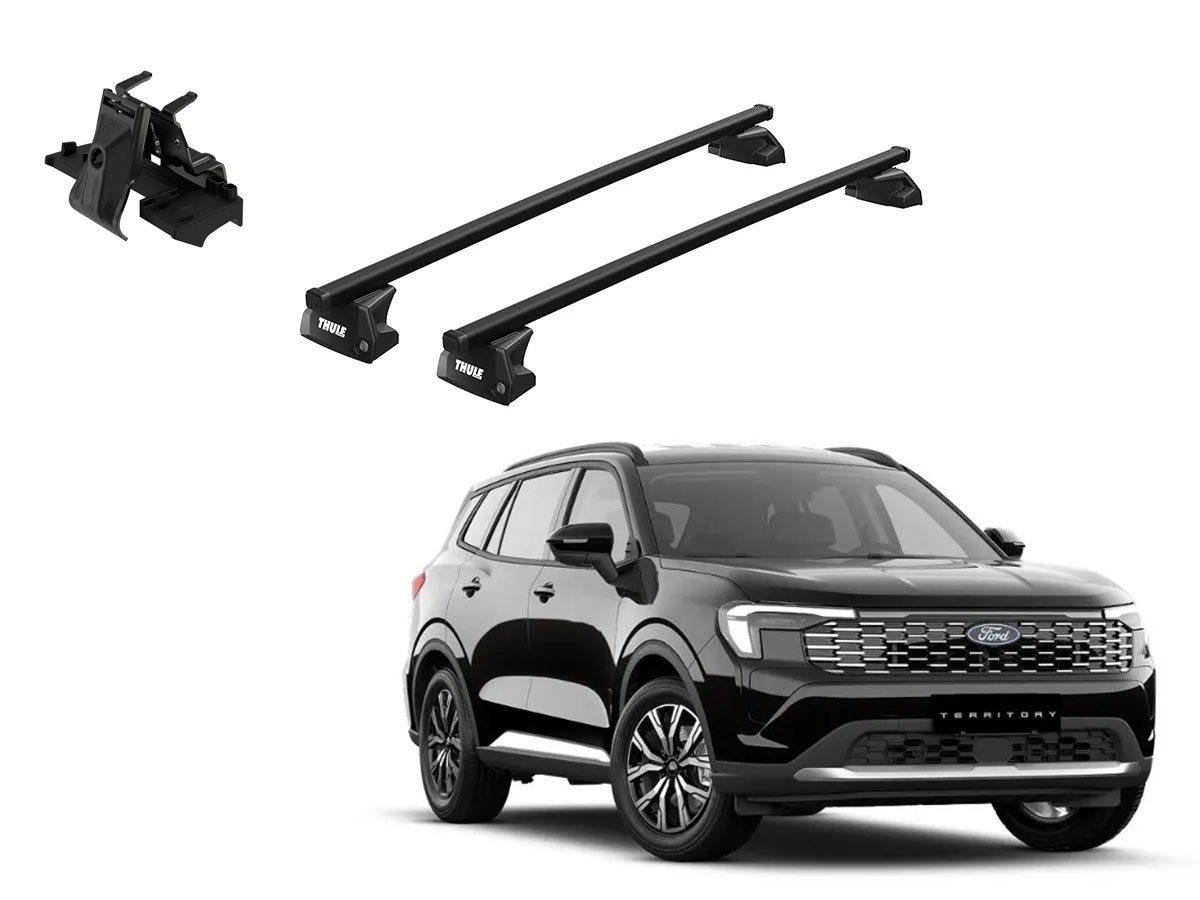 Juego Barras Thule SquareBar Evo FORD Territory 5p SUV 2024-AD p/ TECHO c/ Rieles Alineados Sin Espacio