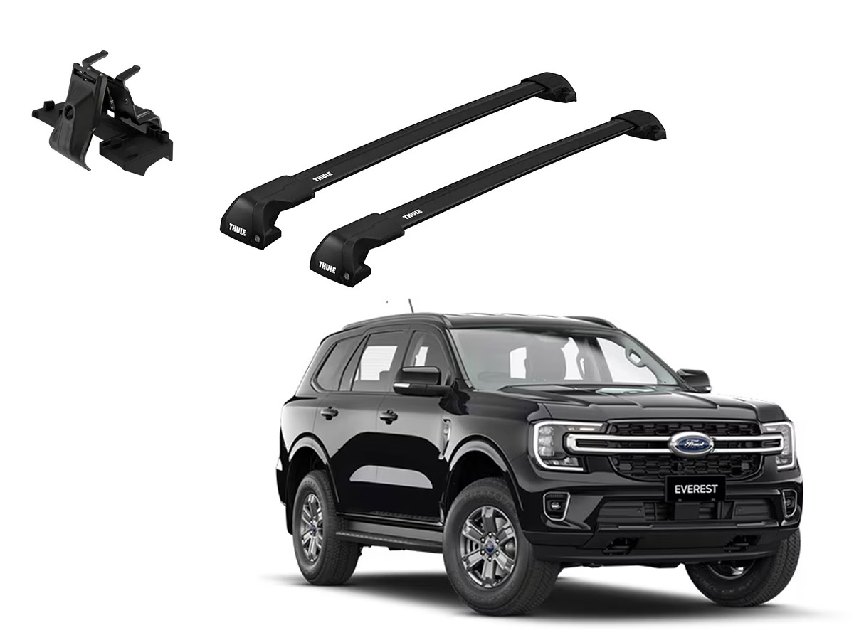 Juego Barras Thule WingBar Edge Black FORD Everest 5p SUV 2022-AD p/ TECHO c/ Rieles Alineados Sin Espacio