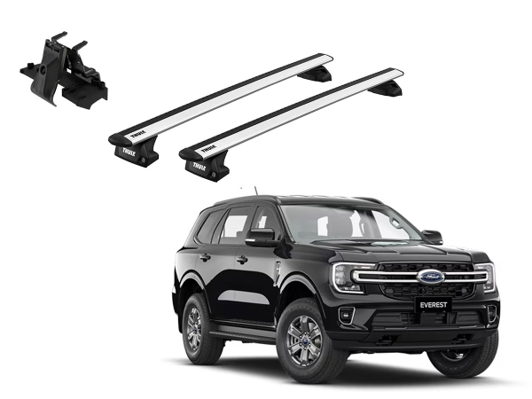 Juego Barras Thule WingBar Evo Grey FORD Everest 5p SUV 2022-AD p/ TECHO c/ Rieles Alineados Sin Espacio