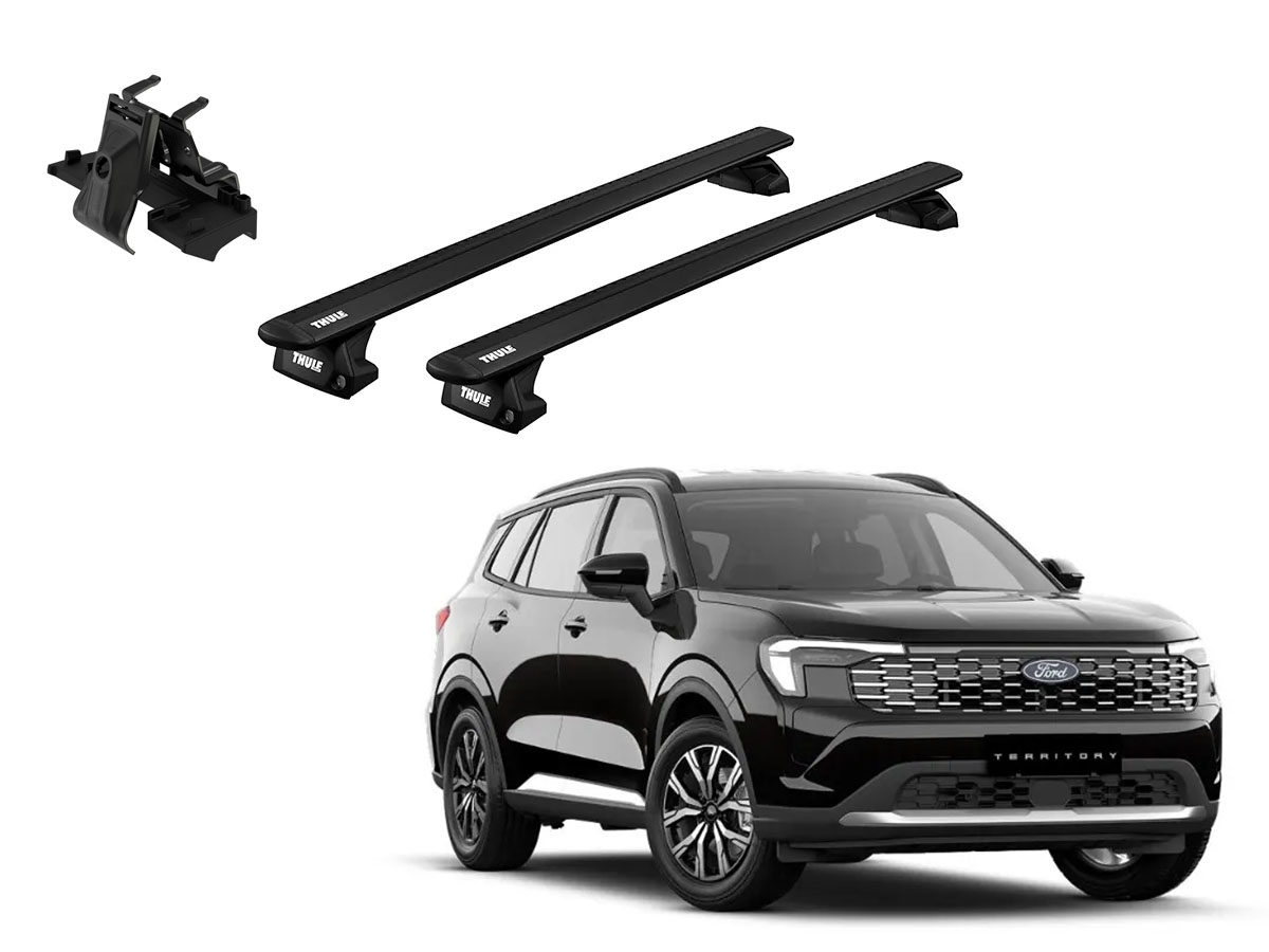 Juego Barras Thule WingBar Evo Black FORD Territory 5p SUV 2024-AD p/ TECHO c/ Rieles Alineados Sin Espacio