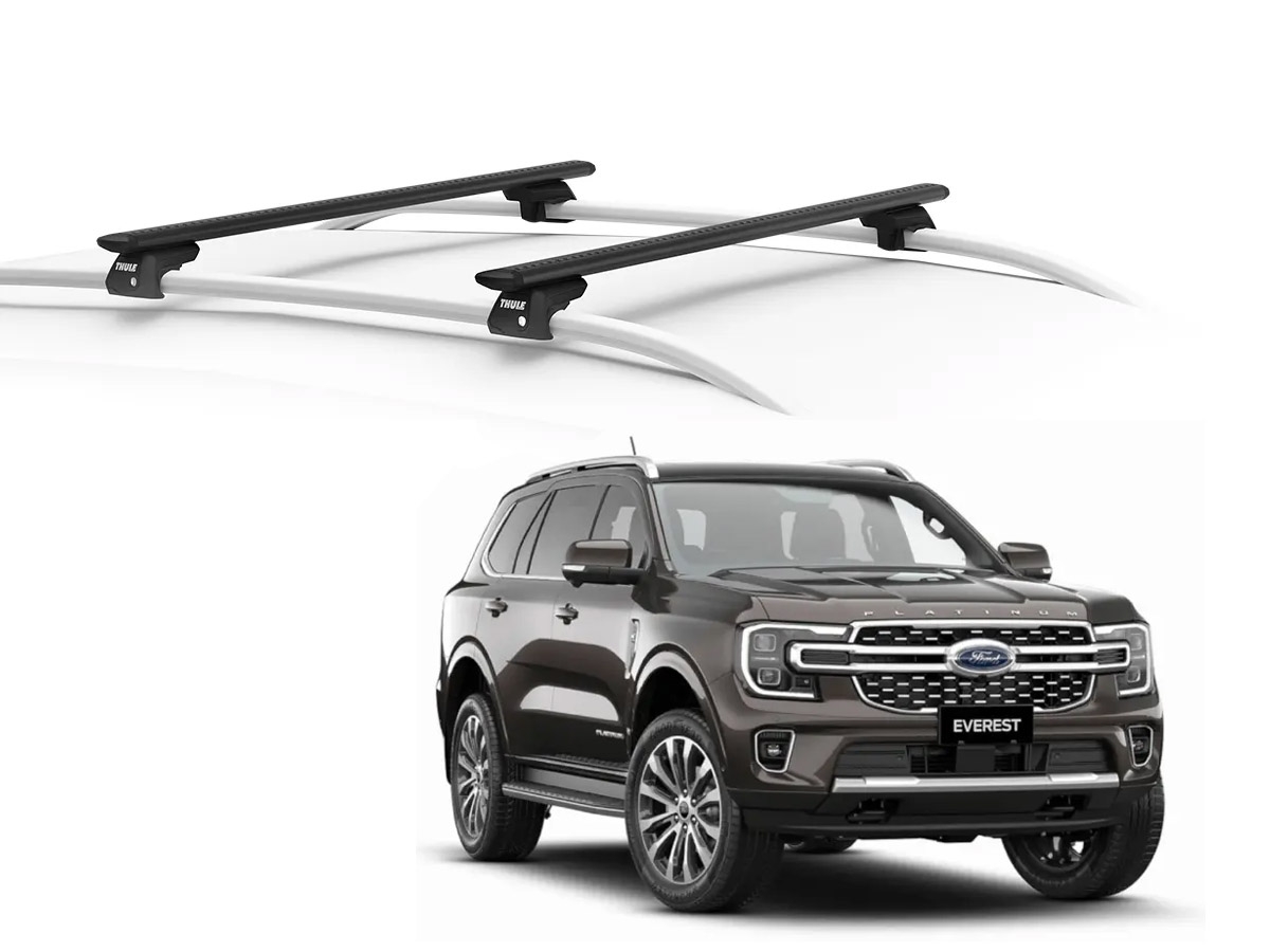 Juego Barras Thule WingBar Evo Black FORD Everest 5p SUV 2022-AD p/ TECHO c/ Rieles Elevados