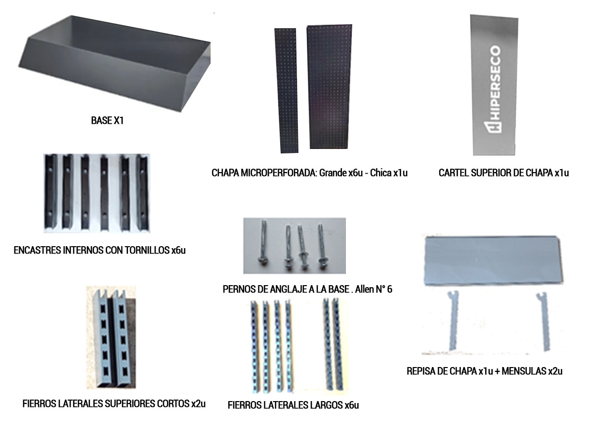 Eventos - Expositor de Accesorios DISPLAY MUESTRARIO 100X240cm + Estante 100x40cm y sus mensulas