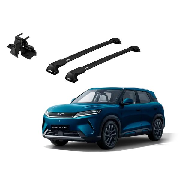 Juego Barras Thule BYD Atto 2 DM-i 2026-AD WingBar Edge Black p/ TECHO c/ Rieles Alineados Sin Espacio