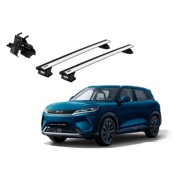 Juego Barras Thule BYD Atto 2 DM-i 2026-AD WingBar Evo Grey p/ TECHO c/ Rieles Alineados Sin Espacio